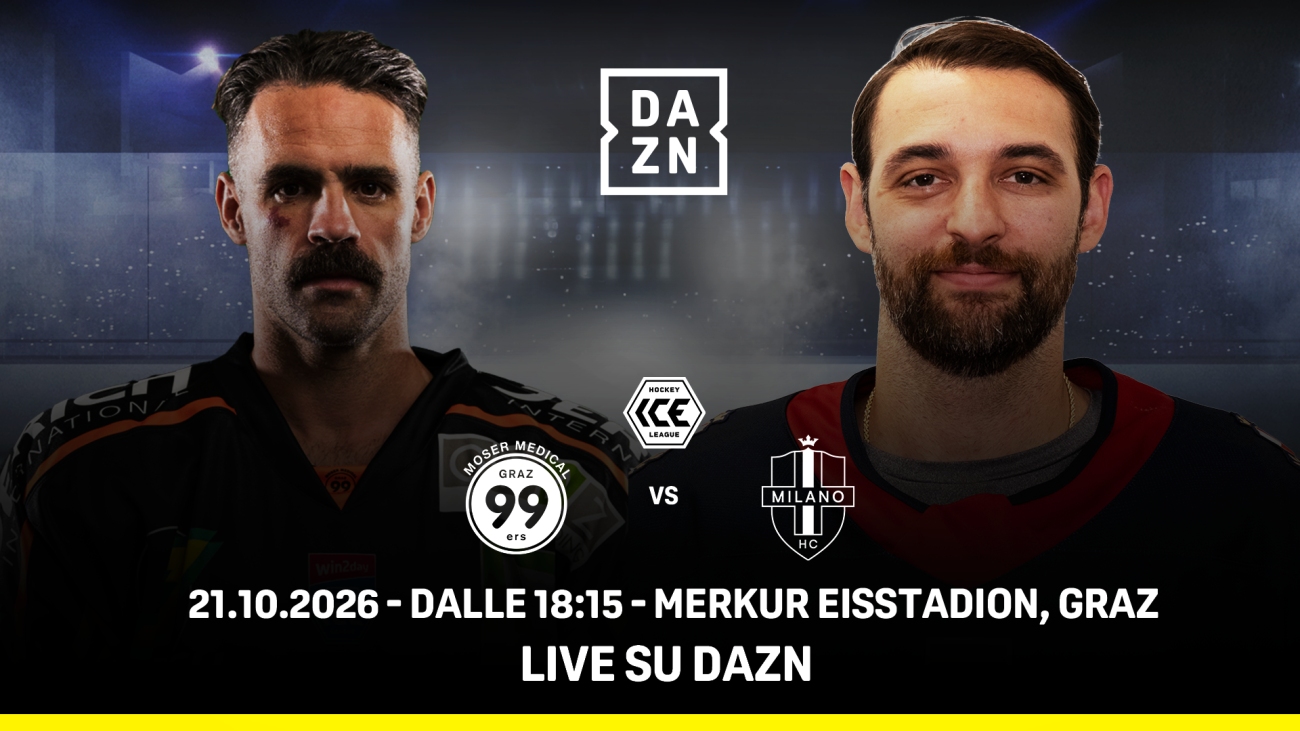 ICE Hockey League, Graz-Milano: domani il Milano HC sfida i campioni in carica, in diretta su DAZN